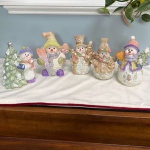 Vintage collection of snowmen All perfect condition Loved these need to downsize